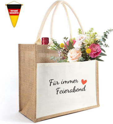 Jutetasche zum Renteneintritt für Frauen mit Aufdruck ''Für immer Feierabend