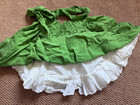Abercrombie & Fitch Green Tiered Mini Skirt Size XS White Ruffle Hem Tie Waist — photo 2