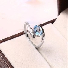 Blue Topaz Ring Gemstone 925 Sterling Silver Jewelry   December Birthstone Gift