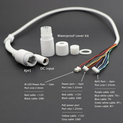 11Pin CCTV POE IP Network Camera PCB Module RJ45 Female/DC Male Waterproof Cable