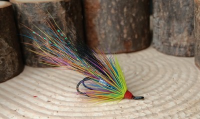 3 x polychrome Salmon Flies Black Osprey Doubles  size 10  ( LIMITED NUMBERS) 