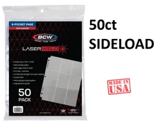 BCW - (NEW) 50ct Laserweld 9 Pocket - Side Load Pages For Card Storage Binder