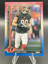 2025 Topps Chrome Football - #60 Andrei Iosivas Refractor Red, White, and Blue
