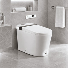 Smart Bidet Toilet Auto Open/Close Heated Seat Auto Flush Remote Control White
