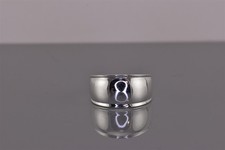 Sterling Silver Polished Smooth Rimmed Tapered Dome Band Ring 925 Sz: 9