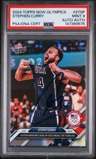2024 Topps Now Olympics Signed Stephen Curry USA Auto Card #27SP SSP FOIL PSA 9