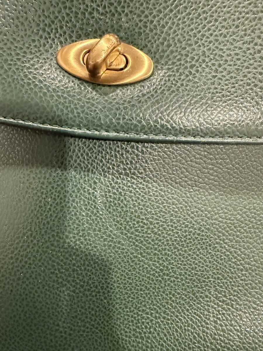 Vintage Coach Madison Biltmore Emerald Green Leather Purse (No