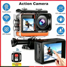 4K Motorcycle Camera 64GB Waterproof Mini Action Cam EIS Anti Shake for Cycling