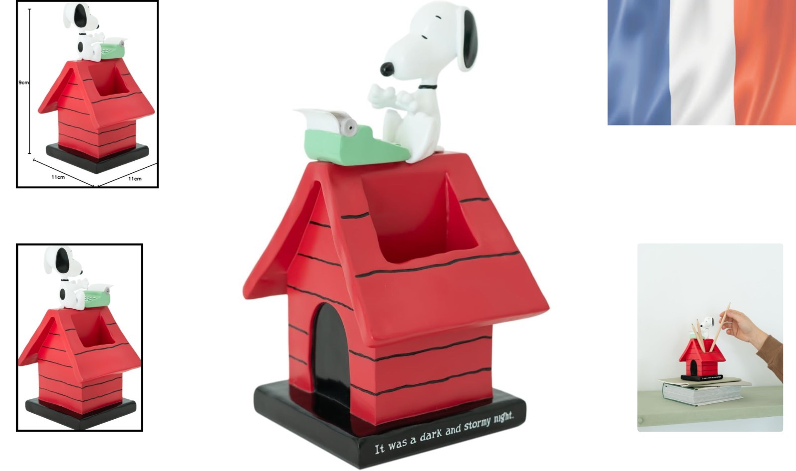 Pot à Crayons Snoopy Pratique en Plastique Rigide à Compartiments - 2