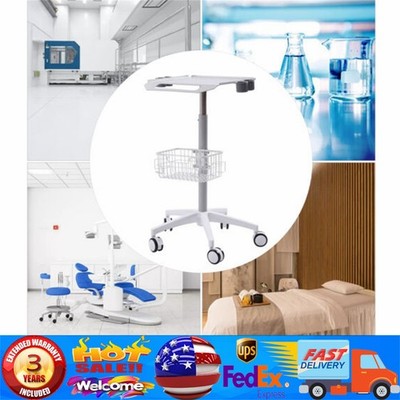 Mobile Rolling Cart Medical Trolley White for Ultrasound Imaging Scanner Cart