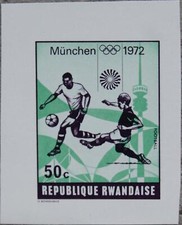 RWANDA RUANDA 1972 523 PROOF PROBE Olympics Olympia M&uuml;nchen Munich Fu&szlig;ball