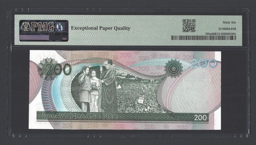 Philippines 200 Piso 2004 P195a Uncirculated Grade 66 - Picture 2 of 2