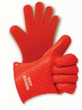Hot Hands Heat Resistant Silicone Gloves Mitts for Grilling BBQ Kitchen, Cooking