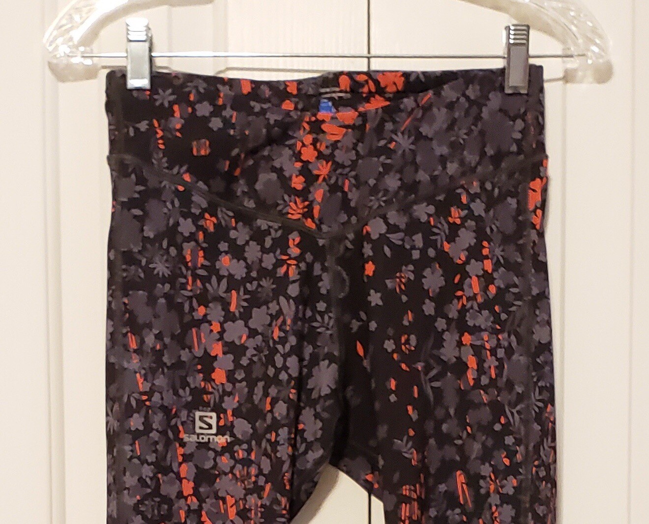 Salomon Donna Active Wear Capris Nero Rosso Grigio Tasca Posteriore Taglia S