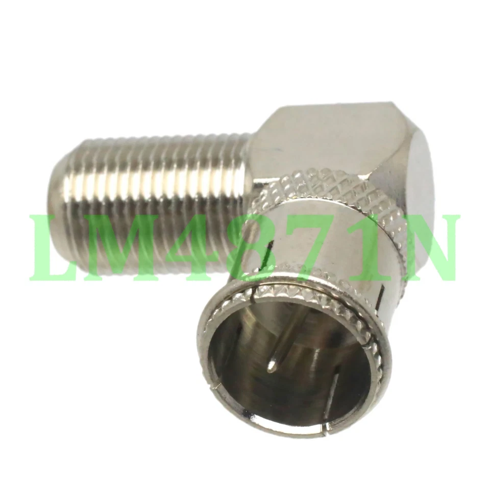 1pc Slide-on Adapter F TV plug male to F TV female connector right angle push-on - Image 4 of 4