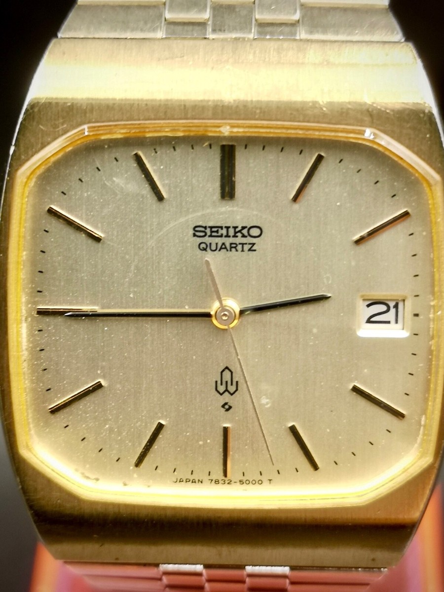 Vintage Seiko 14 K GF SGP Unisex quartz watch. 7832-5000