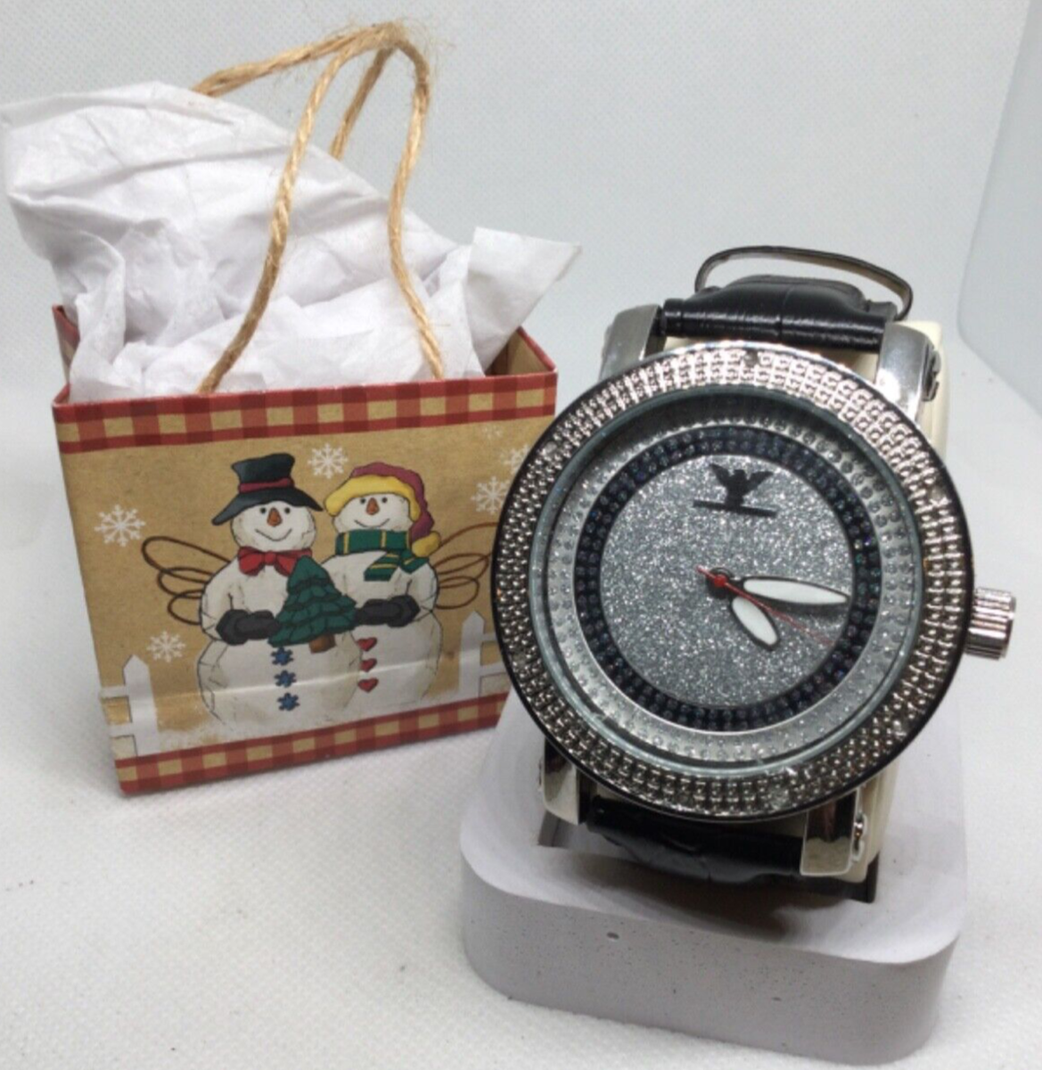 NEW Diamond King Men's Watch Natural Diamonds Iced Out Diamond Dust Dial