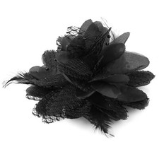 Rose Flower Hair Clip Artificial Flower Brooch Hairpin Feather Hairband Flora...