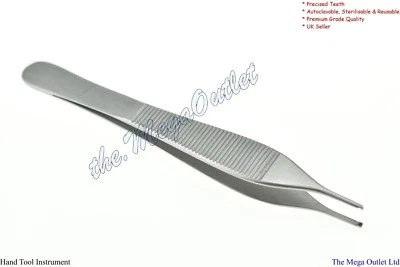 MAQNSCO Kocher Dressing Tissue Forcep Surgical 1*2 Teeth 1.5mm Forcep Tip Quality Finish