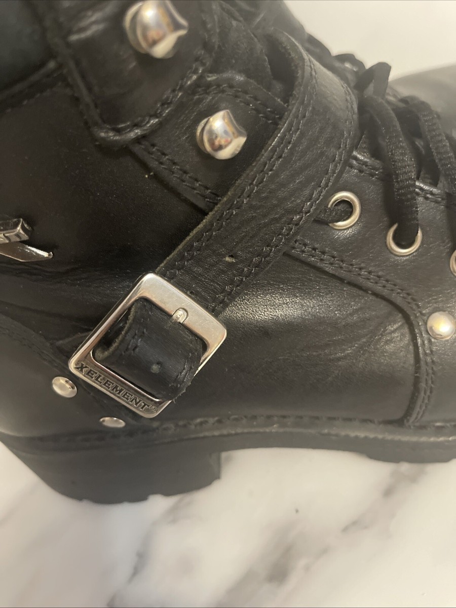 Xelement  Biker Boots Men’s size 10M Ultimate Lace Up Buckle Leather LU1469 Xelement Biker Boots Men main image 4
