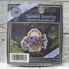 Mill Hill Seasonal Sampling Counted Glass Bead Kit May Basket Pin Back MHSA6