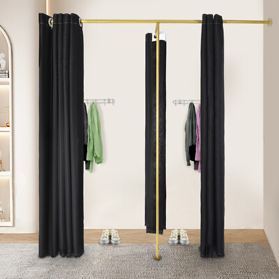 F-shaped Wall Mount Clothes Shops Corner Privacy Dressing Room