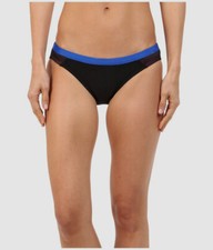 50 Nike Womens Black Elastic Low Rise Hipster Bikini Bottom Swimwear Size L