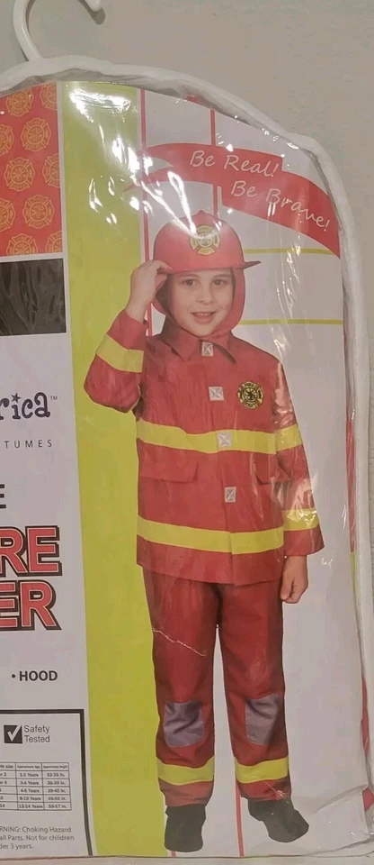 Disfraz de bombero Dress Up America Deluxe bombero para niños talla S 4-6 Foto 3 de 4