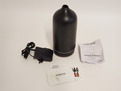 Amore Paris Ceramic Ultrasonic Aromatherapy Essential Oil Diffuser 100 mL Black