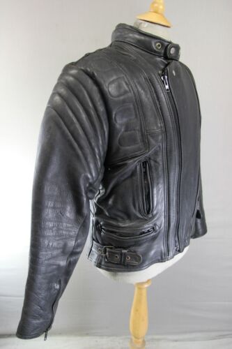 AKITO MERCURY PLUS CLASSIC BLACK LEATHER BIKER JACKET WITH BACK PROTECTOR 42-44" - Picture 2 of 10