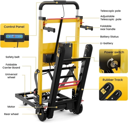 Elektrischer Treppensteiger Sackkarre Treppenraupe Handkarren,200Kg Tragkraft - Bild 11 von 19