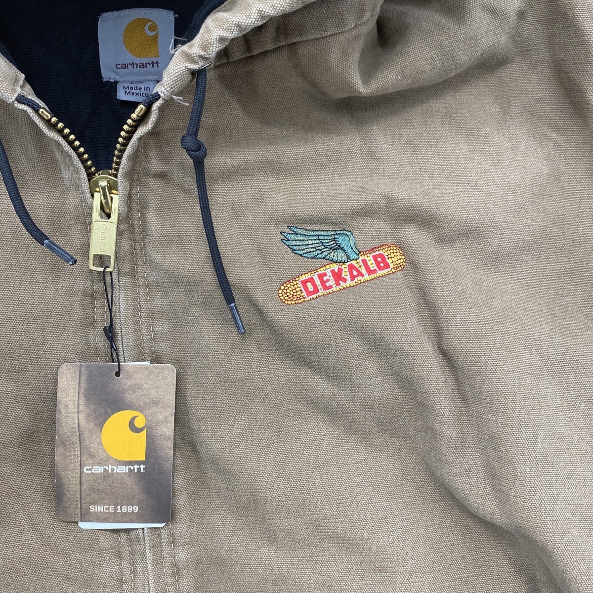 Vintage Carhartt Insulated J130 FRB Dekalb Seed Jacket Brown Men's