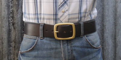2 inch wide men's leather belt 120g 