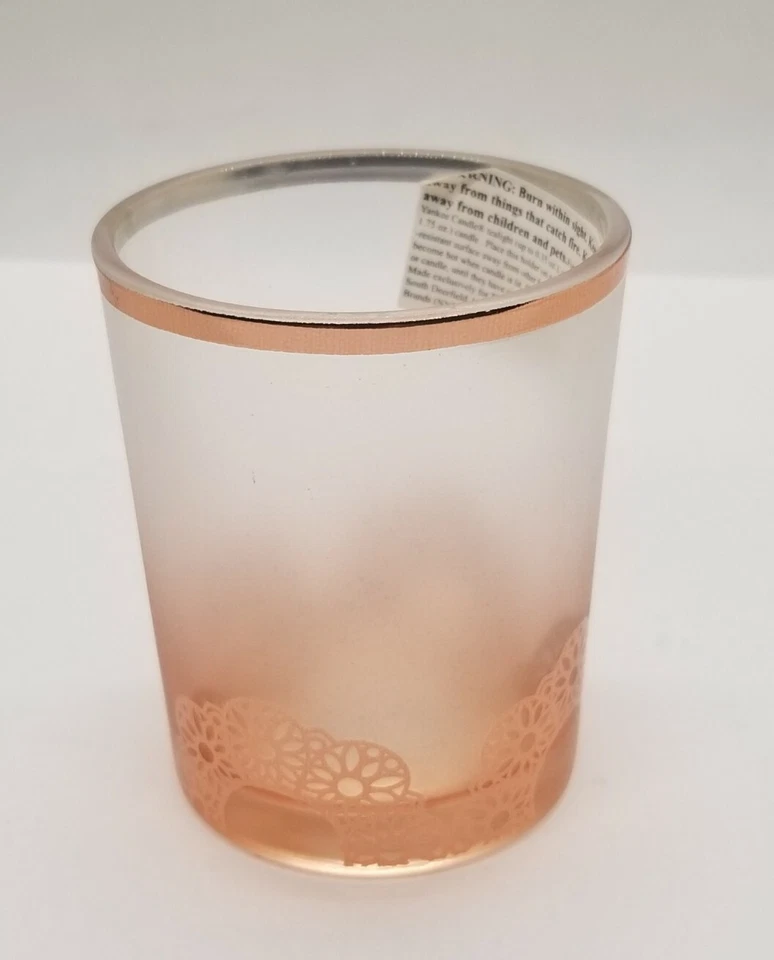 Yankee Candle - Floral Ombre Grange Frosted Rose Gold Glass Votive Holder NEW - Image 2 of 4
