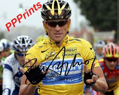 LANCE ARMSTRONG SIGNIERT SIGNIERT HANDSIGNIERT 10X8 REPRO FOTODRUCK