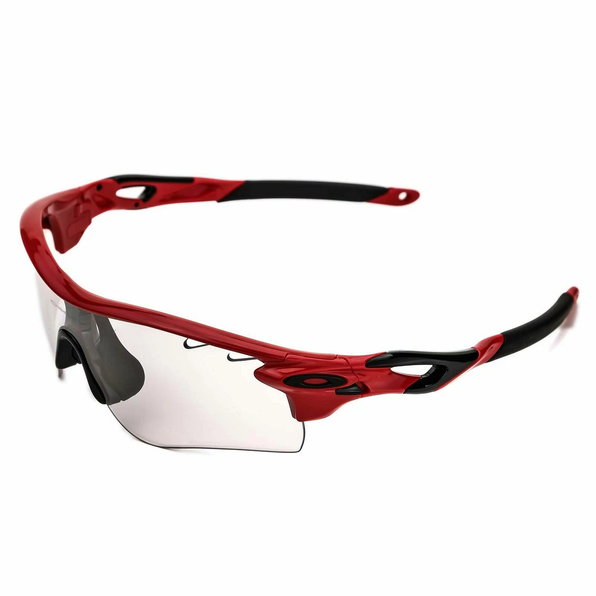 Oakley Radarlock Path 9181 09 Sunglasses Red Frame Clear Photochromatic Lens