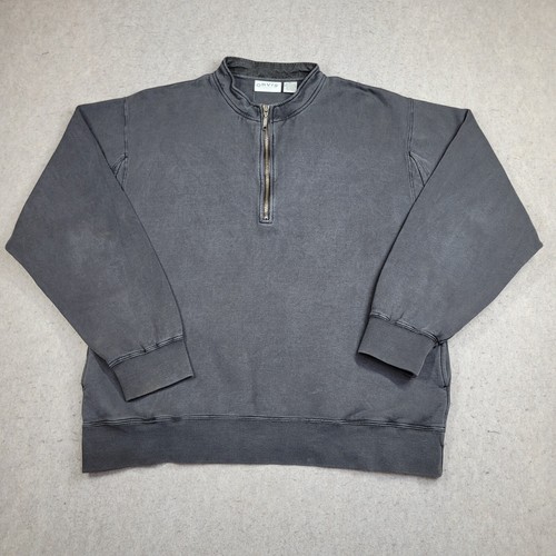 Orvis 1/4 Zip Pullover Sweater Mens XL Gray Heavyweight Vintage Faded