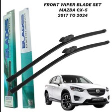 Front Wiper Baldes Set Pair Fits Mazda CX-5 SUV 2017 - 2024