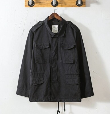 Men's M65 Field Jacket Military Green / Black - Retro Army Coat Outdoor