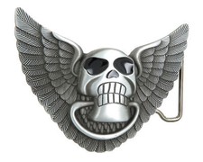 Angel Wings with Skull Lighter Holder Belt Buckle