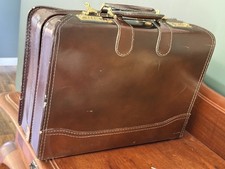 Vtg Burgundy Top Grain Leather Briefcase Presto Combination Lock Attache Case