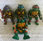 4 Large 1989 Playmates Giant Size TMNT 13" Figures Teenage Mutant Ninja Turtles