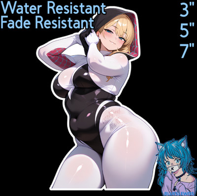 Spider-Man Spider-Gwen 3'' / 5'' / 7'' Waifu Torta Lewd Thicc Laptop Car Sticker
