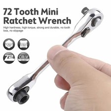 Mini Ratchet Wrench Double Ended Quick Socket Ratchet Wrench 1/4 Inch 72-tooth