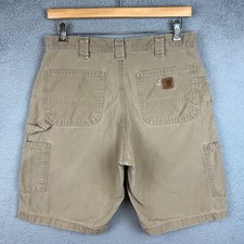Carhartt Canvas Carpenter Shorts Mens 34 Tan Khaki Duck Workwear