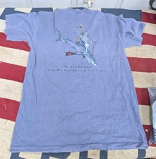 Vintage Sea Dog USA Made Sun Faded T-Shirt Skull Shark L Looe Key Reef Resort