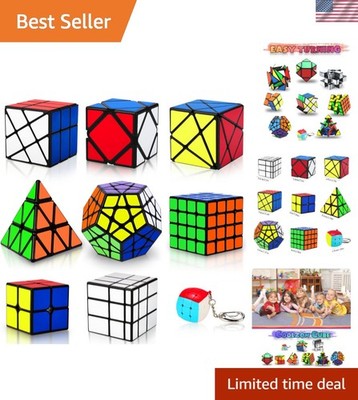 Speed Cube Set, Puzzle Cube,9 Pack Magic Cubes Pyraminx Pyramid + 2x2 + 3x3 +...