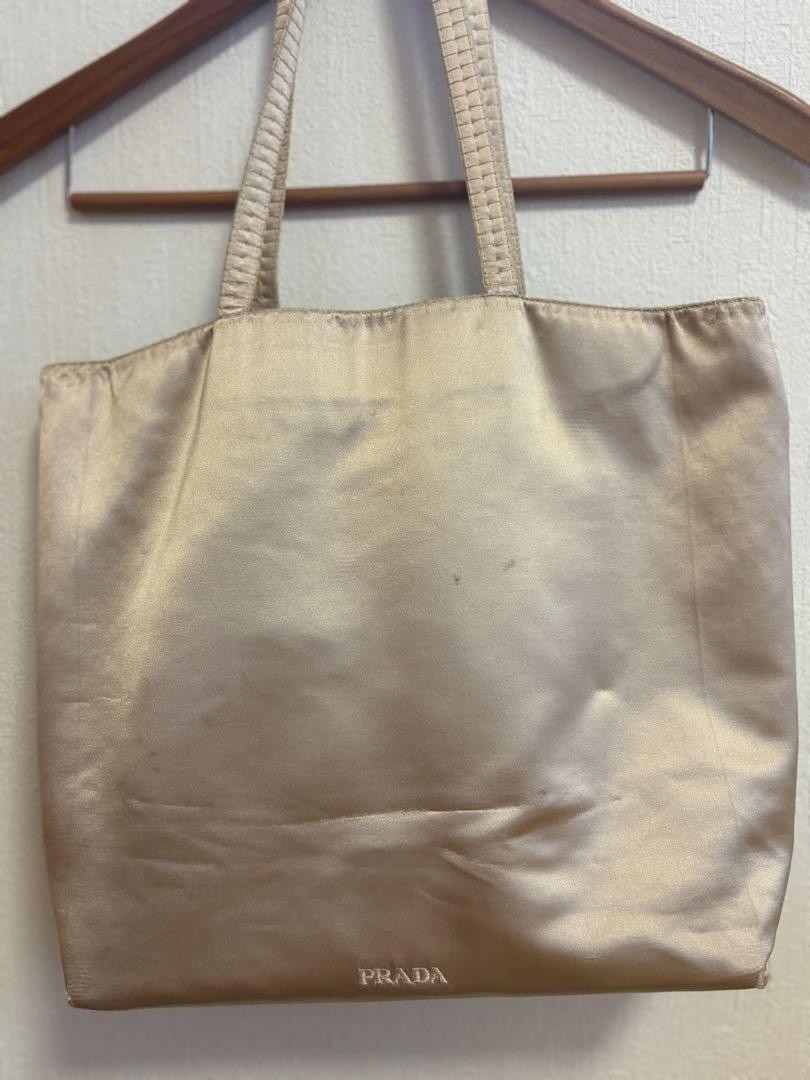 Prada Champagne Gold Tote Bag with Inner Pocket Rare TU106979