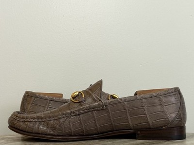 GUCCI 1953 CROCODILE LOAFERS GRAY HORSEBIT JORDAAN 12.5 US  display picture 2