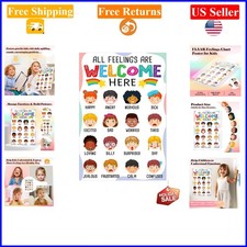 Kids Emotions Chart Classroom Poster 11.2x16.5in Educational Feelings Learning